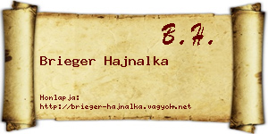 Brieger Hajnalka névjegykártya